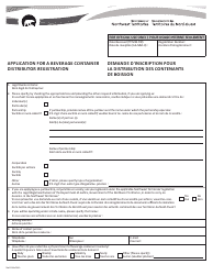 Form NWT9108 Application for a Beverage Container Distributor Registration - Northwest Territories, Canada (English/French)