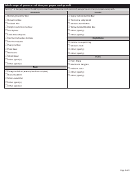 Wildlife Management and Monitoring Plan Screening Questionnaire - Northwest Territories, Canada, Page 5