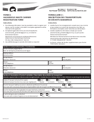Document preview: Form 2 (NWT9031) Hazardous Waste Carrier Registration Form - Northwest Territories, Canada (English/French)