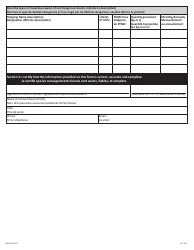 Form 2 (NWT9031) Hazardous Waste Carrier Registration Form - Northwest Territories, Canada (English/French), Page 2
