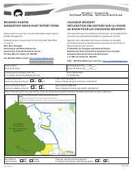 Document preview: Form NWT9033 Resident Hunter Mandatory Bison Hunt Report Form - Northwest Territories, Canada (English/French)