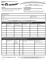 Document preview: Form 6 (NWT8986) Pesticide Application Monthly Report - Northwest Territories, Canada (English/French)