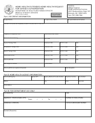 Form SFN15 Home Health/ Extended Home Health Request for Service Authorization - North Dakota