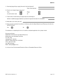 Form SRBP D1 Application for Registration as a Single-Use Retail Bag Distributor - Northwest Territories, Canada, Page 2