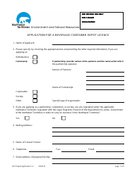Application for a Beverage Container Depot Licence - Northwest Territories, Canada