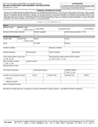 Document preview: Form CEM-0603 Major Construction Incident Notification - California