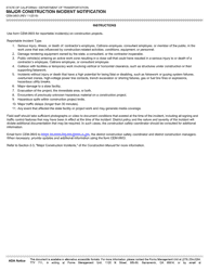 Form CEM-0603 Major Construction Incident Notification - California, Page 2