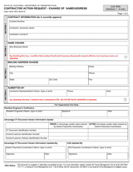Form CEM-1202A Contractor Action Request - Change of Name/Address - California