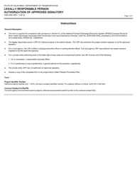 Form CEM-2006 Legally Responsible Person Authorization of Approved Signatory - California, Page 2