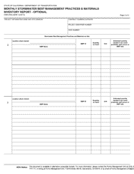 Form CEM-2034 Monthly Stormwater Best Management Practices &amp; Materials Inventory Report - Optional - California, Page 2