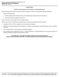 Form CEM-1201 Subcontracting Request - California, Page 2