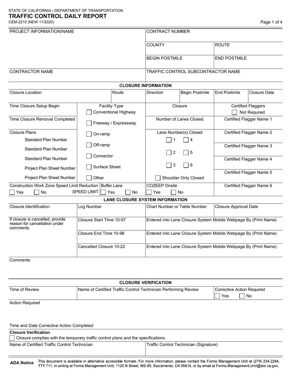 Form CEM-2210 - Fill Out, Sign Online and Download Fillable PDF ...