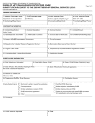 Document preview: Form CEM-2405 Disabled Veteran Business Enterprise (Dvbe) Substitution Request to the Department of General Services (Dgs) - California