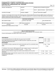 Form CEM-2415 Commercially Useful Function Monitoring Review Contractor, Subcontractor, Trucker - California