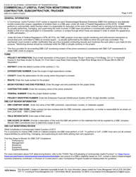 Form CEM-2415 Commercially Useful Function Monitoring Review Contractor, Subcontractor, Trucker - California, Page 5