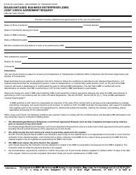 Form CEM-2407 Disadvantaged Business Enterprises (Dbe) Joint Check Agreement Request - California