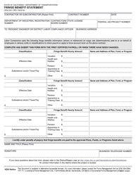 Document preview: Form CEM-2501 Fringe Benefit Statement - California