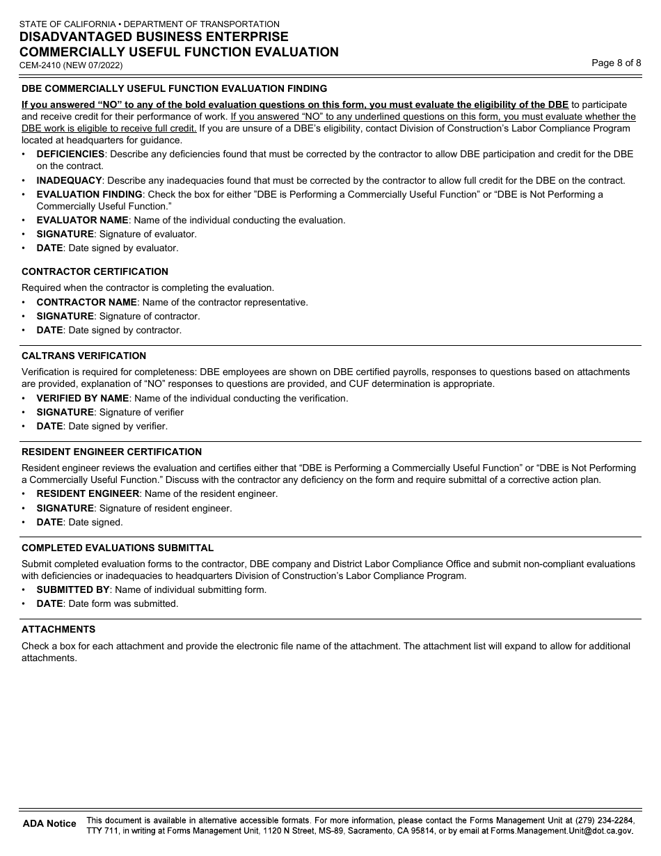 Form CEM-2410 - Fill Out, Sign Online and Download Fillable PDF ...