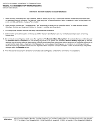 Form CEM-2701 Weekly Statement of Working Days - California, Page 2
