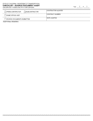 Form CEM-2509 Checklist - Source Document Audit - California, Page 2