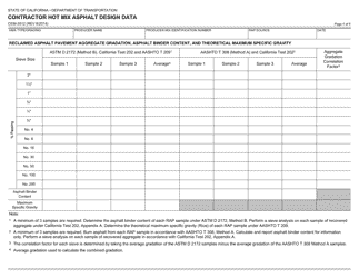 Form CEM-3512 Contractor Hot Mix Asphalt Design Data - California, Page 4