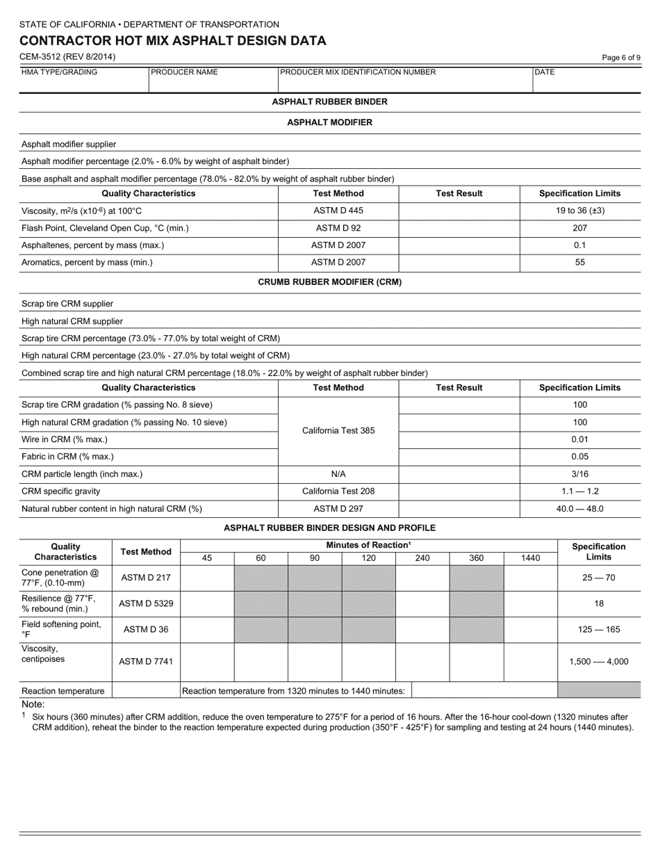 Form CEM-3512 - Fill Out, Sign Online and Download Fillable PDF ...