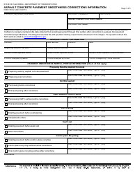 Document preview: Form CEM-3736AC Asphalt Concrete Pavement Smoothness Corrections Information - California