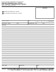 Document preview: Form CEM-4501 Resident Engineer's Daily Report - Asst. Resident Engineer's Daily Report - California
