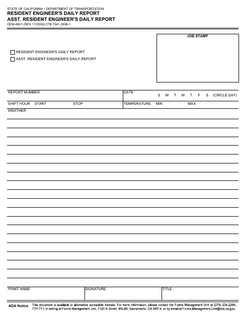 Form CEM-4501  Printable Pdf