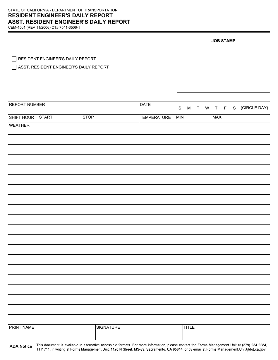 Form CEM-4501 - Fill Out, Sign Online and Download Fillable PDF ...