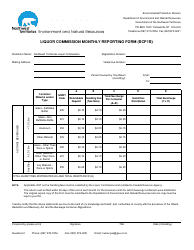 Document preview: Form BCP1B Liquor Commission Monthly Reporting Form - Northwest Territories, Canada