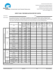 Document preview: Form BCP6 Depot Daily Reconciliation Report - Northwest Territories, Canada