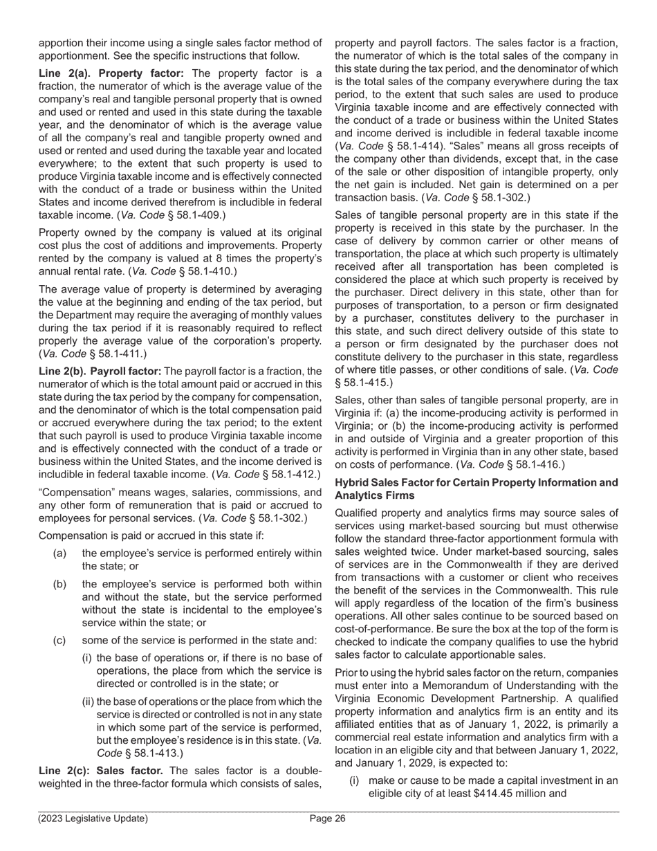 Instructions for Form 502 Pass-Through Entity Return of Income and Return of Nonresident Withholding Tax - Virginia, Page 28