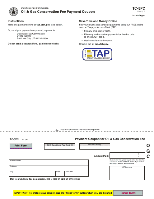 Form TC-5PC  Printable Pdf