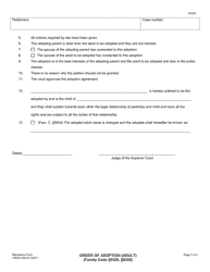 Form VN204 Order of Adoption (Adult) - County of Ventura, California, Page 2