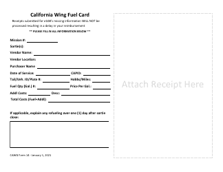 Document preview: CAWG Form 14 California Wing Fuel Card