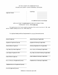 Document preview: Form 96-C1B Application to Expunge Record of Conviction Pursuant to R.c. 2953.32(B)(1)(B) - Franklin County, Ohio