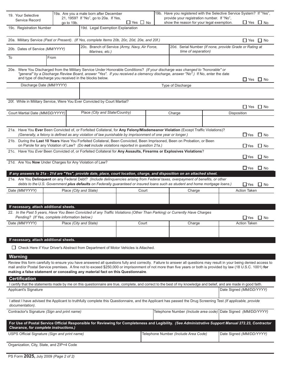 PS Form 2025 - Fill Out, Sign Online and Download Printable PDF  Templateroller