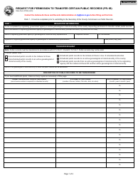 Document preview: Form PR-1B (State Form 57236) Request for Permission to Transfer Certain Public Records - Indiana