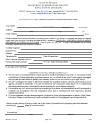 Document preview: Statement of Fact 514d - Complaint Against an Inspector of Structures - Nevada