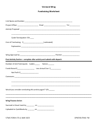 VTWG Form 173-4 Vermont Wing Fundraising Worksheet