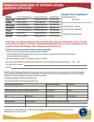 Document preview: Admission Application - Minnesota