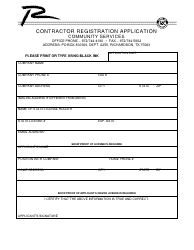 Document preview: Contractor Registration Application - City of Richardson, Texas