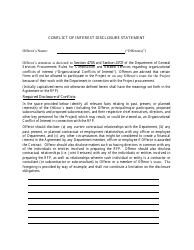 Document preview: Conflict of Interest Disclosure Statement - Washington, D.C.