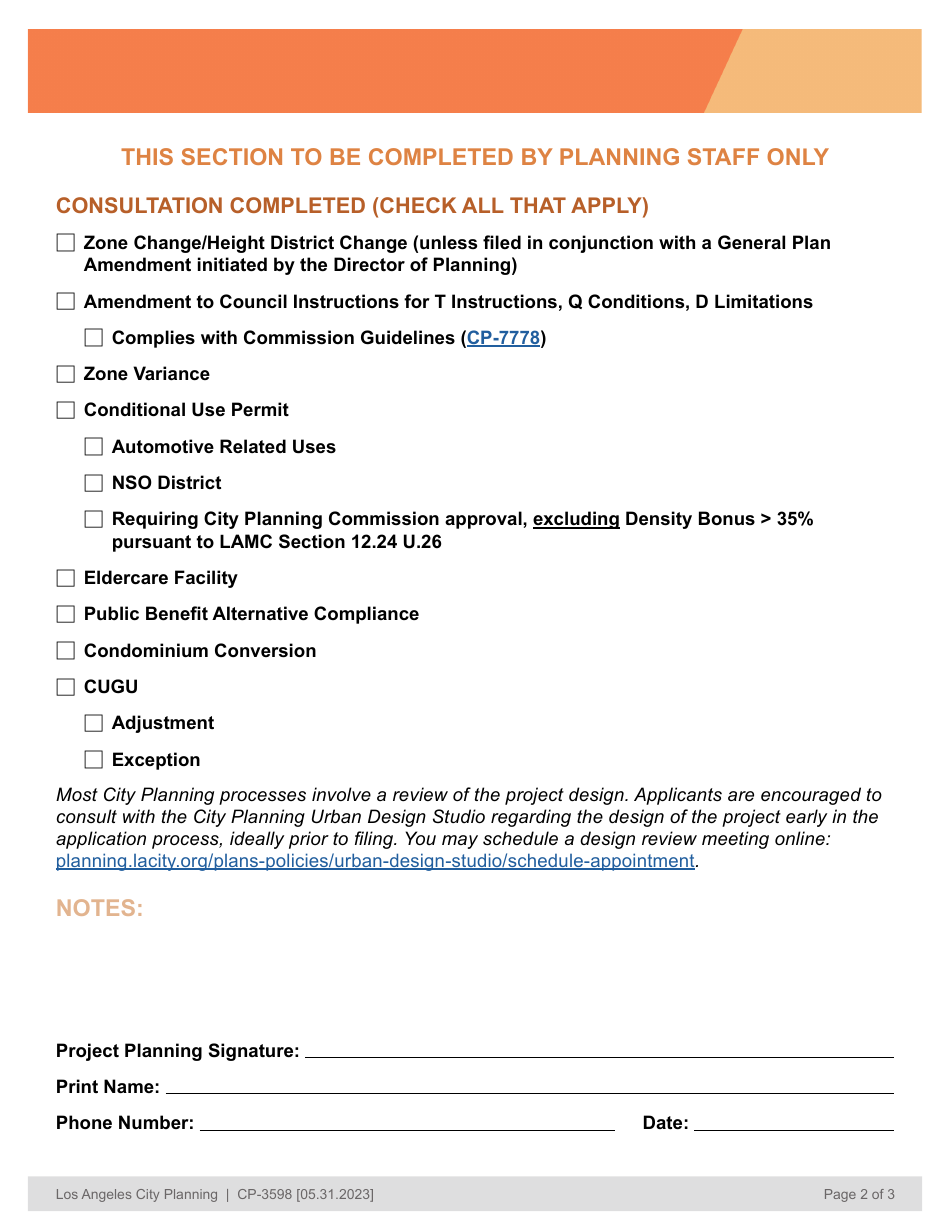 Form CP-3598 Case Consultation Referral Form - City of Los Angeles, California, Page 2