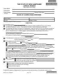 Document preview: Form NHJB-2312-SE House of Corrections Sentence - New Hampshire