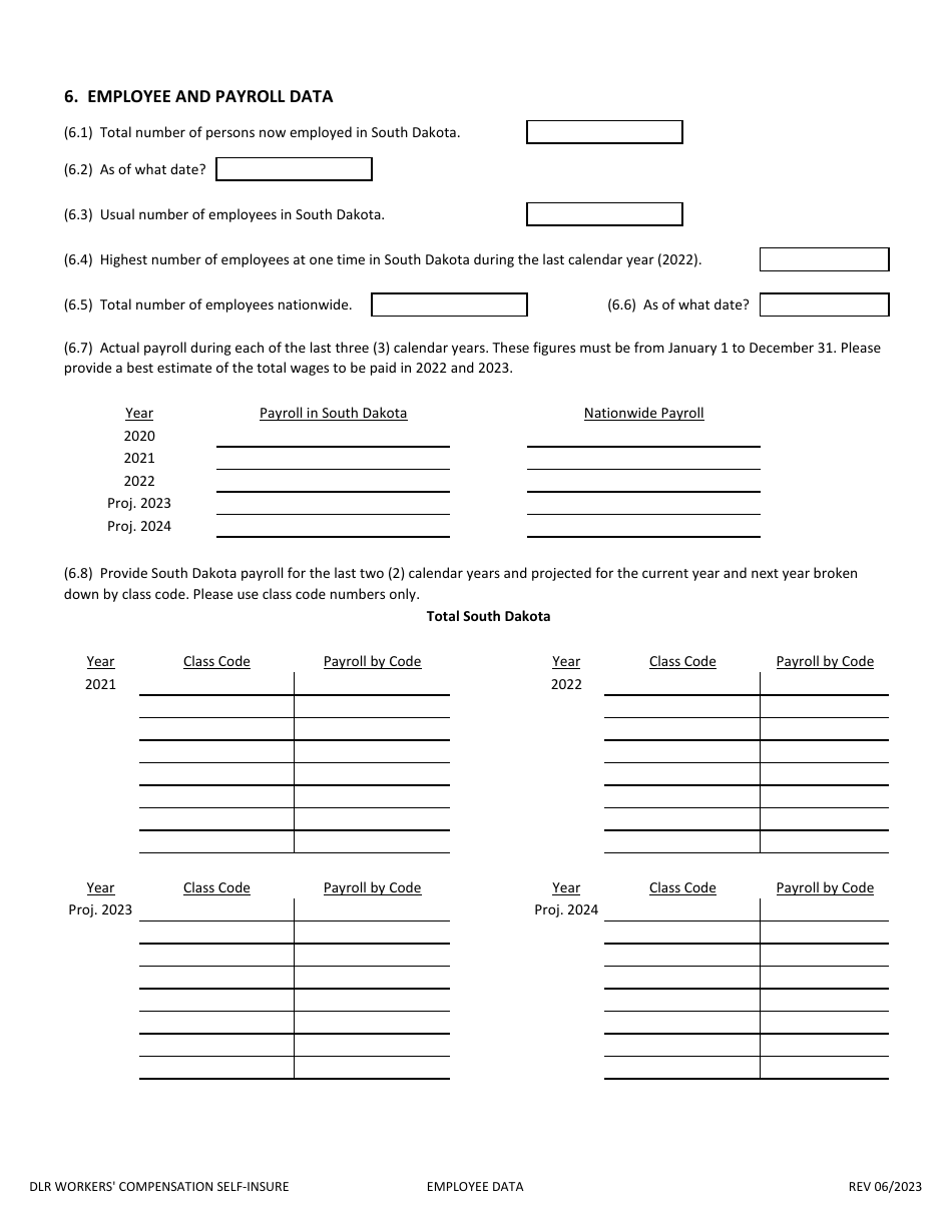 Application to Self-insure Workers Compensation Liabilities - South Dakota, Page 7