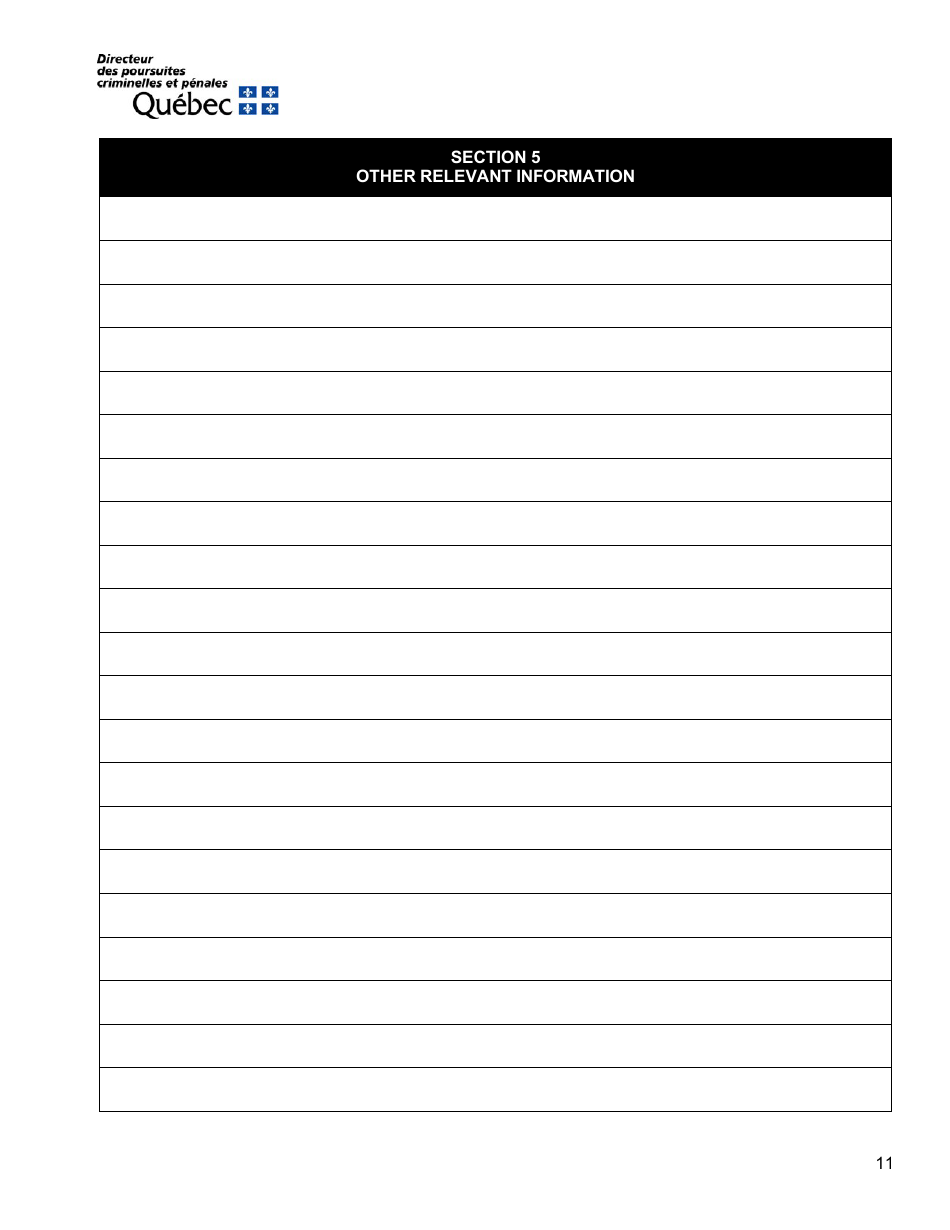 Request for an Attestation for the Purpose of Resiliating a Lease on Grounds of Sexual Violence, Spousal Violence or Violence Towards a Child Living in the Dwelling Covered by the Lease - Quebec, Canada, Page 11