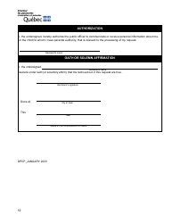 Request for an Attestation for the Purpose of Resiliating a Lease on Grounds of Sexual Violence, Spousal Violence or Violence Towards a Child Living in the Dwelling Covered by the Lease - Quebec, Canada, Page 12