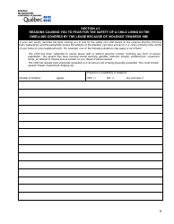 Request for an Attestation for the Purpose of Resiliating a Lease on Grounds of Sexual Violence, Spousal Violence or Violence Towards a Child Living in the Dwelling Covered by the Lease - Quebec, Canada, Page 9